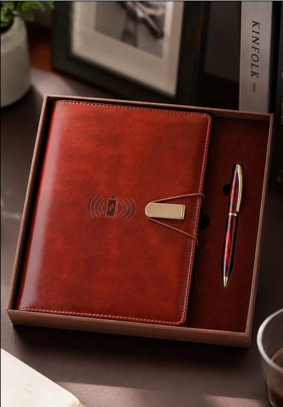 V-4 Crimson Burgundy Executive Power Bank Diary